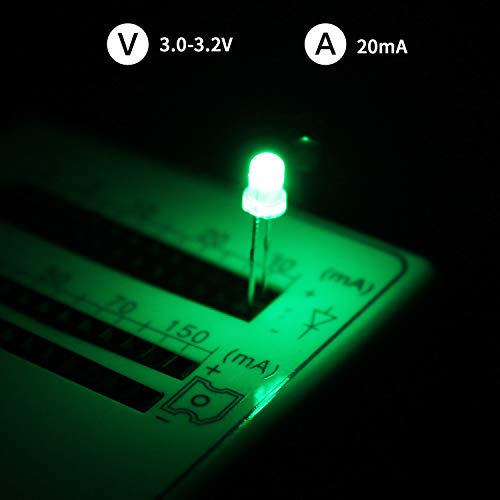 Dicuno 1000Pcs 3Mm Led Assorted Light Emitting Diodes Diffused 2 Pin Round Color White/Red/Yellow/Green/Blue Kit Box (5 Colors X 200Pcs) #TOP7