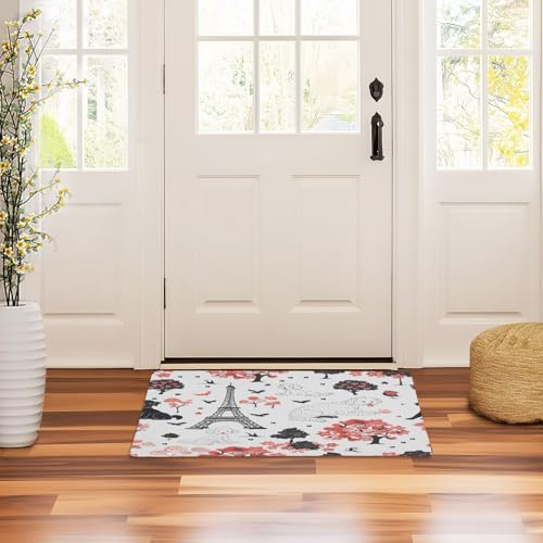 Paillasson d'intérieur absorbant 50x80 cm lavable motif Tour Eiffel - 8