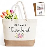 TUZELIYA Renteneintritt Geschenk Frau Tasche - Faltbare Wasserdicht Einkaufstasche mit Abschiedskarte, Lustige Ruhestand Geschenk Frauen, Abschiedsgeschenk Kollegin