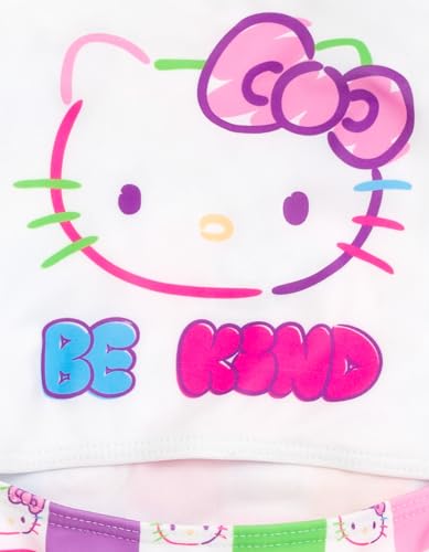 Hello Kitty Rainbow Girls UPF 50+ One Piece Bathing Suit Little Kid to Big Kid Sizes (4-14-16)4