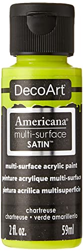 DecoArt Americana Multi-Surface Satin Acrylics Paint, 2-Ounce, Chartreuse