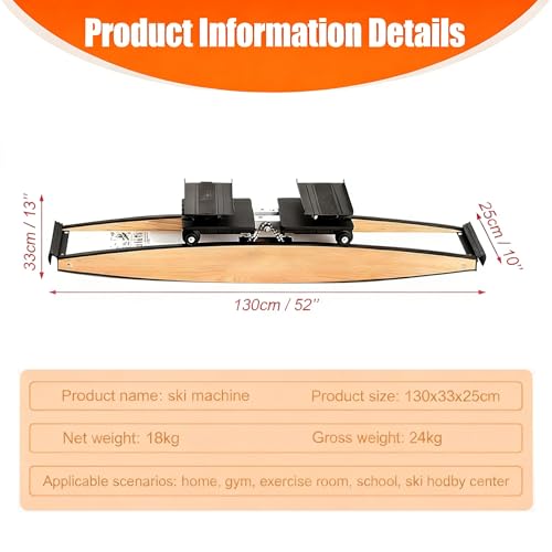 Image of New Ski Trainer, Ski Simulator Machine for Full Body,3D Cross Trainer, Strength and Balance Training Tool Set, Noiseless Ski Exercise Machine for Skiing Beginners, Home Use