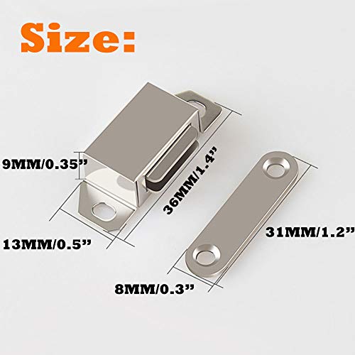 Stainless Steel Mini Magnetic Cabinet & Door Latch/Catch Closures (Pack of 6) - Thumbnail 2