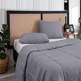 Edredom Casal Queen Margarida 3 Peças | Microfibra Antialérgica Premium | Macio, Confortável e Elegante | Ideal para Todas as Estações | Noites Aconchegantes e Relaxantes (Cinza)