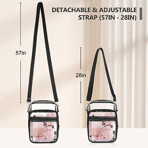 Image of Blvornl Clear Crossbody Bag with Adjustable Shoulder Strap, Stadium Approved PVC Purse Bag, Messenger Bag