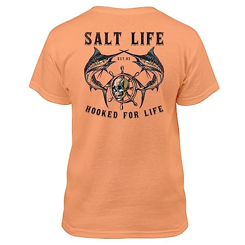 Salt Life Boy's Hooked for Life Youth Short Sleeve Classic Fit Shirt