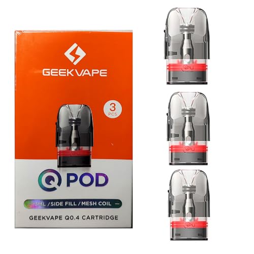 GeekVape Q, Cartridge Sidefill, 3 ml, 0,8 Ohm, 3er Pack GeekVape Q, Cartridge Sidefill, 3 ml, 0,8 Ohm, 3er Pack