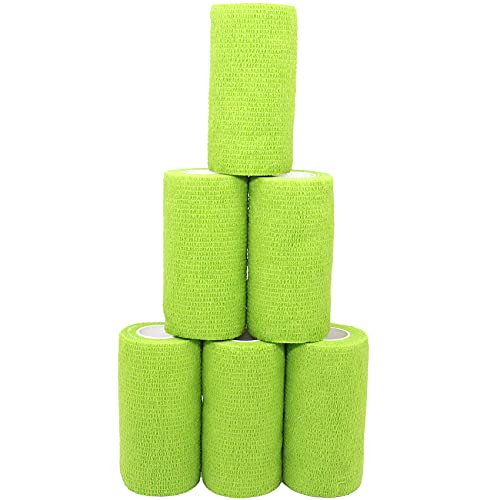 KEQCQE 自着性伸縮包帯 弾力包帯粘着包帯テーピング バンテージ ペット 犬 猫防水不織布 関節サポート 伸縮性 通気性 6巻入