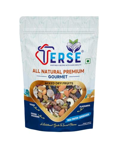 Image of TERSE Premium Mixed Dry Fruits Pack - 400 Gm (Pack of 2) | Nutritious Snack with Almonds, Cashews, Raisins & Cranberries & Many More | Resealable Pack for Freshness