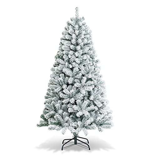 GOPLUS Künstlicher Weihnachtsbaum mit Schnee, 180/225cm Tannenbaum...