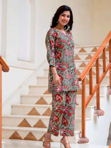 Image of GRECIILOOKS Co-ord Set For Women Stylish | Kurta Sets for Woman | Kurtis | Short Kurti For Women | Dress For Woman | 3 /4 Sleeve Ethnic Co Ord Set