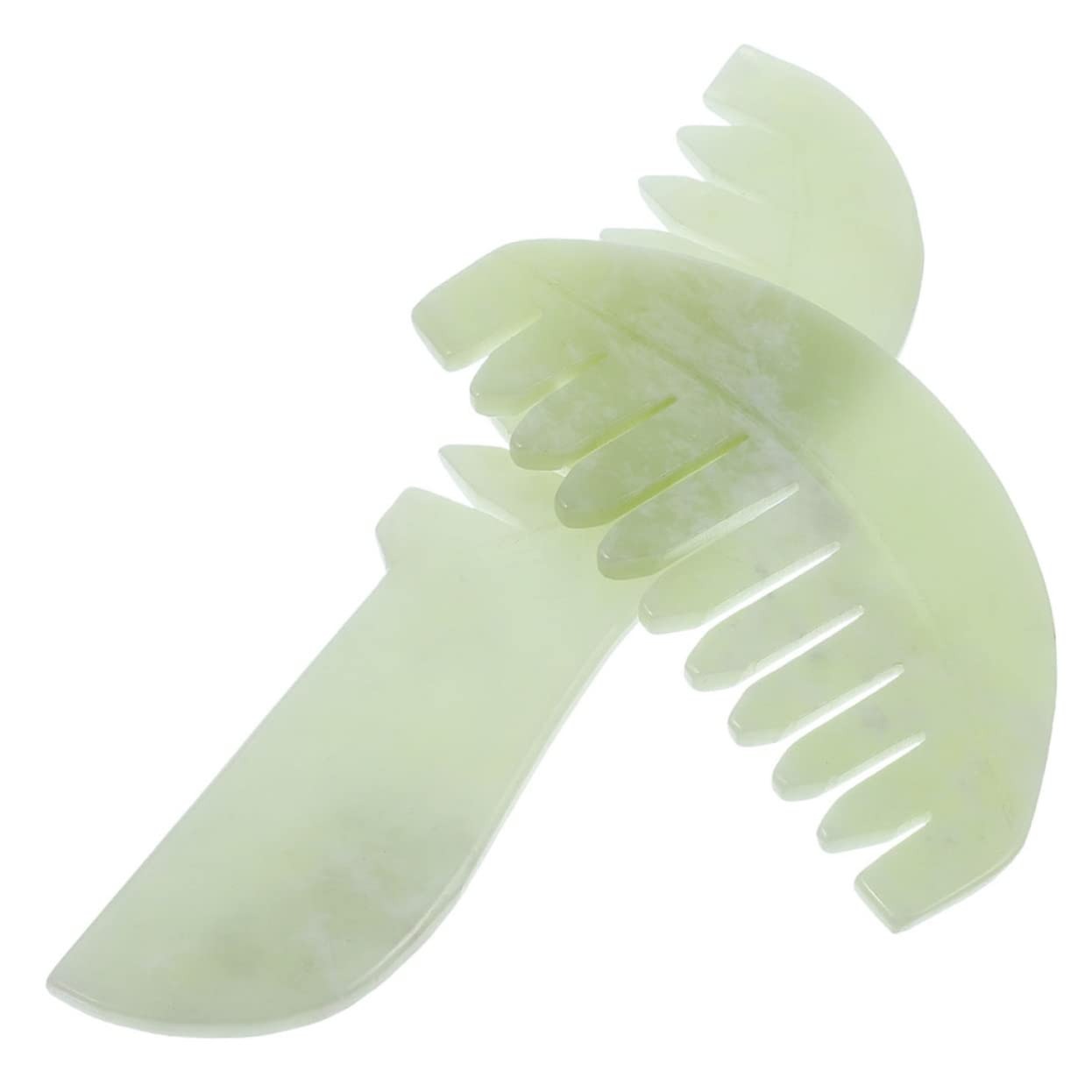 FOMIYES 2pcs Jade Comb Head Acupoint Massage Combs Jade Scalp Massage Combs Scalp Massagers Scraping Comb for Head Scalp Comb Scalp Massage Tools Scraping Combs Scraping Comb for Scalp