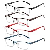 Przene Reading Glasses for Men Women Blue Light Blocking Readers Spring Hinges Lightweight Style Pack (Mixed Color-c1, 1.50, x)
