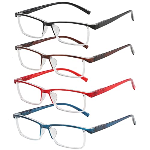 Image of Przene Reading Glasses for Men Women Blue Light Blocking Readers Spring Hinges Lightweight Style Pack