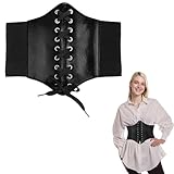 corset femme simili cuir [Taille]: Ceinture corset avec laçage ajustable à l'avant pour un ajustement personnalisé. Longueur non étirée : 70 cm ; s'étend jusqu'à 85 cm, convenant aux tailles de 65 à 85 cm. Design large pour un effet sculptant amélioré.