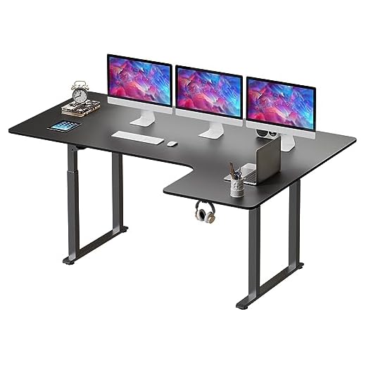 Dripex Escritorio Elevable Eléctrico 180x110cm, Mesa Escritorio Forma L, Standing Desk con 4 Patas, Escritorio Ajustable en Altura con Doble Moto, Tabla de Empalme, Negro