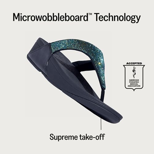 Image of FitFlop Lulu Crystal Embellished Toe-Post Sandals