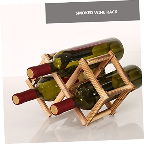Soporte plegable para botellas de vino color marrón miniatura 5