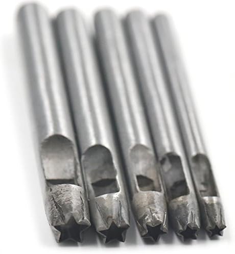 5pcs4mm 5mm 6mm 7mm 8mm Hollow agujero acero Herramientas de Cortador de perforación redonda 4Cinturón de piel reloj banda Junta Cinco estrellas