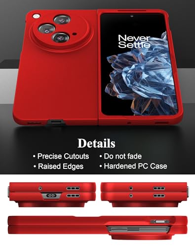 Suzii for OnePlus Open Case, Slim Phone Case,Ultra Thin Slim Fit Matte PC with Non-Slip Grip Lightweight Full-Body Protective Phone Cover for OnePlus Open (Red)