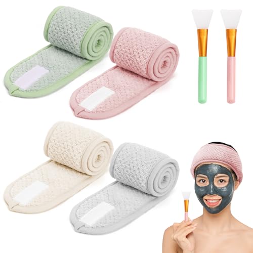 Opiniones y reviews de Diademas y cintas para el pelo para Mujer para comprar online. 41 Kit de Diadema para Spa KINGTLE 4Pcs Banda con para Maquillaje Ajustable,2Pcs Brocha para Mascarillas Faciales,Banda para Maquillaje para Mujer Hombre,Diadema Skincare para Lavar...