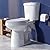 Miuara Tall Toilet 19 Inch - Elongated Toilet Dual Flush Av 1.28 GPF,Two Piece High Toilet for Seniors,Comfort Bowl Height ADA Bathroom Toilet for Elderly & Pregnant & Disabled & Tall,12” Rough In