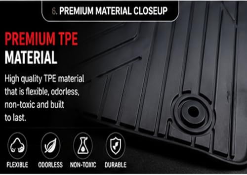 Image of Carnest 5D TPE Car Floor Mat Compatible with - Nexon-(2023-2026) Vehicle Specific Fit | Waterproof, Dustproof & Anti-Slip | Heavy Duty All Weather Car Foot Mat (3 Rows,Black)