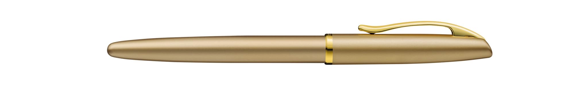 Pelikan Jazz Noble Elegance K/P36 Penna a sfera e penna stilografica con incisione regalo, penne uniche con nome, regali personalizzati, penna stilografica (oro giallo)