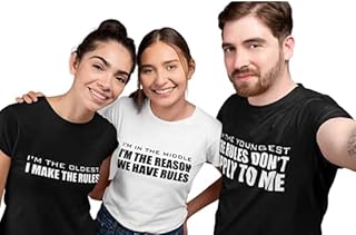 Sibling Rules Adults Novelty Tshirt - Funny/Joke/Gift/Brother/Sister/Family - Sibling Christmas Gift