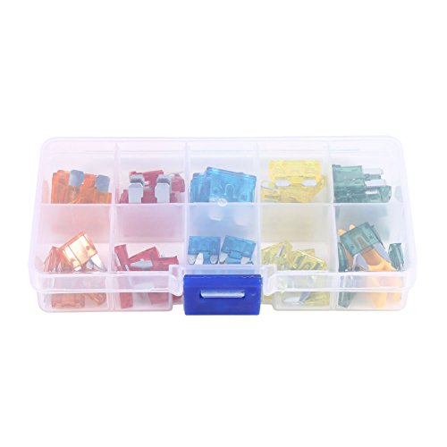 Kit surtido de 50 piezas de clips y fusibles automotrices de tamaño estándar en aleación de zinc con caja de almacenamiento transparente miniatura 2