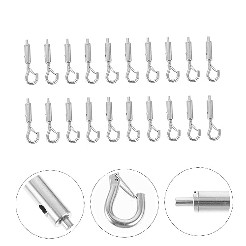 ABOOFAN 20 piezas tensor de cable con gancho para suspensión y accesorios de cable para uso interior y exterior miniatura 7