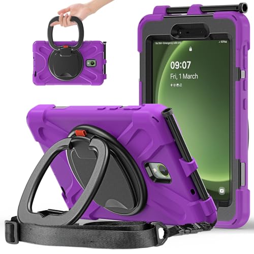 Funda para Samsung Galaxy Tab Active 3 con soporte giratorio morada 1