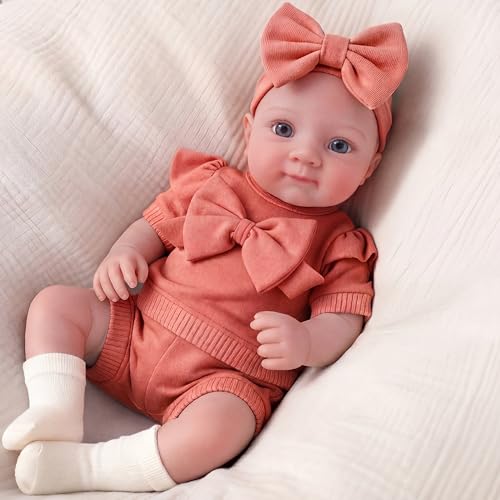 Muñeca Reborn Bebé de Vinilo Suave 43 cm con Accesorios miniatura 1