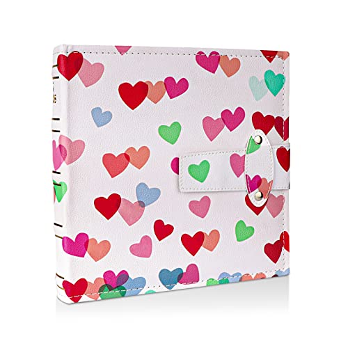 POJAGU Photo Album 4x6 Photos – 200 Pockets Vegan Leather Photo Picture Book Cover for Family Birthday Anniversary Vacation Pictures, Hearts