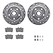 Dynamic Friction Company Rear Brake Rotors-Drilled and Slotted-Silver with 5000 Advanced Brake Pads includes Hardware 7512-74014