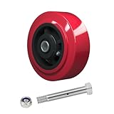 LONGRUNFORU 5 Inch Caster Wheels, Polyurethane on Polyolefin core Wheel with Roller Bearing- 1/2' Bore - 800 lbs Capacity per, Replacement Caster Wheel for Industrial/Commercial (1 PACK)