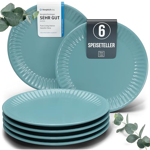 Steingut Teller Groß 6 Personen Hygge TESTSIEGER, Traumhaftes...