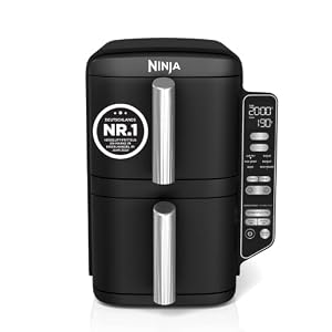 Ninja Double Stack Heißluftfritteuse, 7, 6 L, 6 Portionen, Schwarz