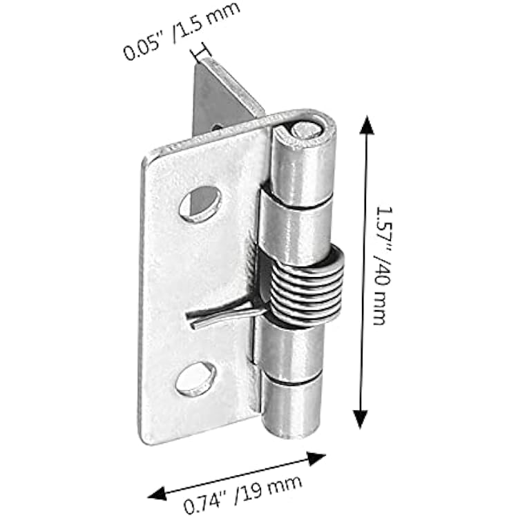 Luomorgo 4 Pcs Spring Loaded Hinges for Cabinets, 1.5 Inch Length Stainless Steel Spring Hinges Self Closing