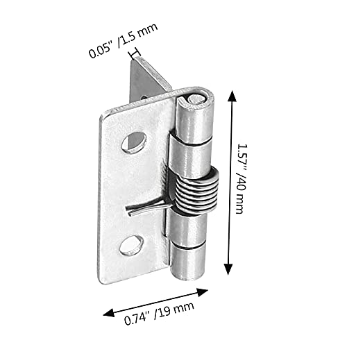 Luomorgo 4 Pcs Spring Loaded Hinges For Cabinets, 1.5 Inch Length Stainless Steel Spring Hinges Self Closing #TOP1