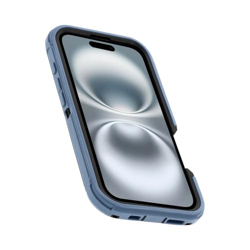 Image of OtterBox iPhone 16 (Only) - Defender Series MagSafe Case - Stonewash (Blue & Black) - Built-in Magnets - Screenless - Rugged & Durable - with Port Protection