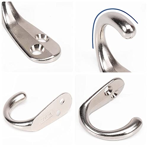 Nearmoon Coat Hooks Wall Mounted - Heavy Duty Metal Single Prong Robe Hanger Rustproof Wall Hooks For Towel Hat Key Bag On Bathroom, Kitchen, Livingroom, 10 Pack (Silvery) #TOP2