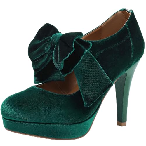 Image of Mostrin Fashion Vintage Womens Small Bowtie Platform Pumps Ladies Sexy High Heeled Shoes