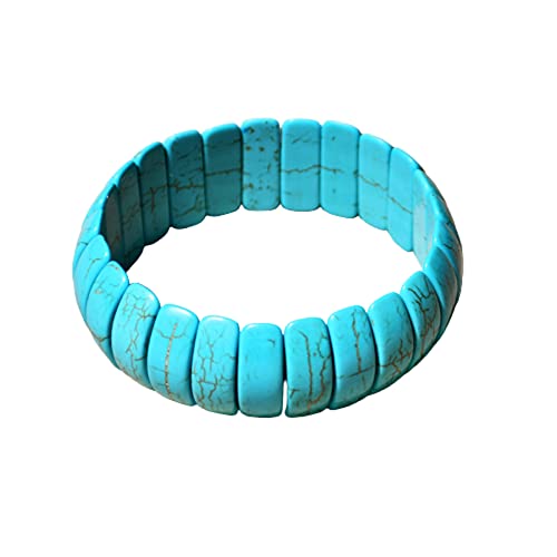 Caiyao Bohemian Vintage Simulated Turquoise Stretch Bracelet Handmade Ethnic Tribal Adjustable Turquoise Bangle Bracelet For Women Teens Birthday Gifts Fashion Party Holiday Jewelry-Style A #TOP16