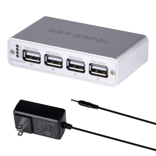 Image of GeeekPi USB Digital Isolation Hub, 4-Port USB 2.0, High-Speed 480Mbps, 3.75kV RMS Protection, Bidirectional Data Transfer, 89x50x23mm