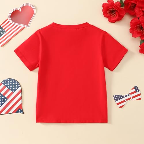 Toddler Girl 4th of July Outfit American Flag Bow Print T-Shirt Top Independence Day Clothes4