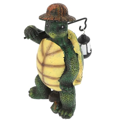 Milisten Schildkrötenstatue Aus Kunstharz Niedliche Schildkrötenfigur Für Garten Schildkrötenornament Für Draußen Gartenteichzubehör Gartenkunst Teichdekorationen