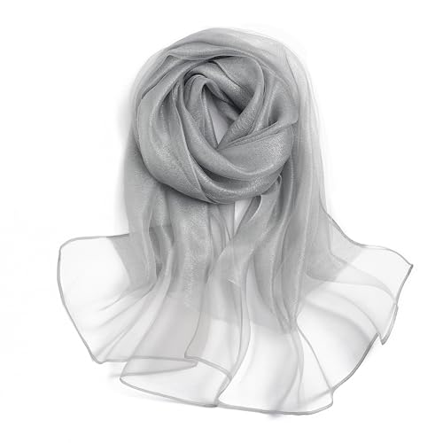 STARWHISPER Women's Sparkle Silk Scarf Shawl Wrap for Evening Dress Wedding Party Double layer