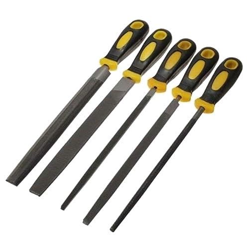 5pc Engineers Hand File Set 8" Large Metal Sanding Tool Flat Round Triangle RASP