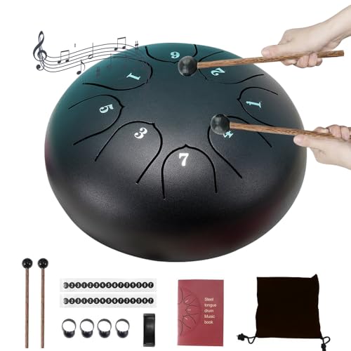 XPJBKC Zungentrommel, 6 Zoll 8 Töne Steel Tongue Drum, Handpan...